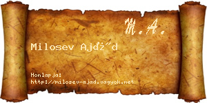 Milosev Ajád névjegykártya